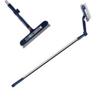 Raclette pour nettoyage de vitres 2 en 1 avec brosse suceur plat | Brosse de fenêtre haute pour la maison, le salon, l'intérieur et l'extérieur, le carrelage en verre