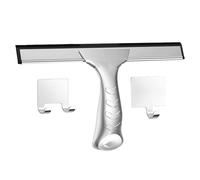 Raclette pour porte de douche en verre, raclette de fenêtre en acier inoxydable, outil de nettoyage de salle de bain, crochets adhésifs pour douche, nettoyeur de verre de douche