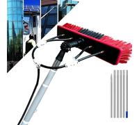Raclette professionnelle 2 en 1 avec rallonge télescopique pour vitres intérieures et extérieures, comprend 3 têtes de brosse à poils