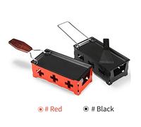 Raclette sans bâton Set Fromage Melter Pain avec spatule Poignée en bois pliable Gadget Gadgets de cuisine en acier en acier en carbone pour restaurant pour le restaurant (Rouge)