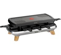 Tefal RE610D raclette 8 personne(s) 1350 W Noir, Acier inoxydable, Bois