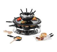 Unold Appareil à raclette 8 fourchettes à fondue, 8 poêlons, revêtement anti-adhésif, réglage de la température en continu acier