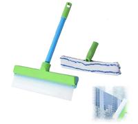 Raclette Vitre Professionnelle Kit, Raclette Vitre Silicone Portable avec Chiffon Microfibre et Poignée, Kit Nettoyage de Fenêtre pour Vitres, Miroirs, Douche et Voiture