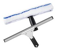 Raclette Vitre, Raclette à Vitre Professionnelle de 35 cm + Essuie-vitres en Microfibre de 37 cm, Mouilleur Vitre Kit pour Voiture, Douche, Vitres et Miroirs - Noir
