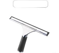 Racleur Vitres 25cm Ergonomique Anti-Rayures Racleur Vitres 25cm(N) | Acier inoxydable pour robuste, ergonomique, bords arrondis, pour idéal salles de bain, cuisine