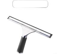 Racleur Vitres 25cm Ergonomique Anti-Rayures Racleur Vitres 25cm(O) | Acier inoxydable pour robuste, ergonomique, bords arrondis, pour idéal salles de bain, cuisine