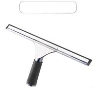 Racleur Vitres 25cm Ergonomique Anti-Rayures Racleur Vitres 25cm(P) | Acier inoxydable pour robuste, ergonomique, bords arrondis, pour idéal salles de bain, cuisine