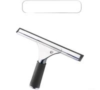 Racleur Vitres Réglable avec Lame Noire Racleur Vitres Réglable(F) | Acier inoxydable résistant, lame noire flexible, nettoyage traces, antidérapante, design ergonomique