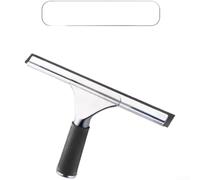 Racleur Vitres Réglable avec Lame Noire Racleur Vitres Réglable(G) | Acier inoxydable résistant, lame noire flexible, nettoyage traces, antidérapante, design ergonomique