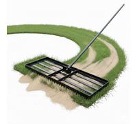 Racloir à Gazon Relaxdays, 76 x 25 cm, Entretien de la pelouse, Tige de 200 cm, poignée antidérapante, Acier, Noir