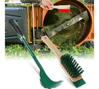 Racloir De Pont De Tondeuse, Racloir De Pont Avec Poignée Longue Et Brosse À Poils Rigides, Outil De Nettoyage De Pont De Tondeuse, Accessoires Tondeuse À Gazon (2 pièces Vert)