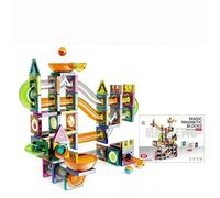 Racocou 234 pièces de Blocs magnétiques à Billes de Toboggan, Jouet de Construction de tuyaux éducatif, Parcours de Billes en 3D Labyrinthe pour garçons et Filles, Cadeau d'anniversaire
