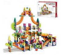 Racocou 295 pièces de Blocs magnétiques à Billes de Toboggan, Jouet de Construction éducatif pour tuyaux, Parcours de Billes en 3D Labyrinthe pour garçons et Filles, Cadeau d'anniversaire