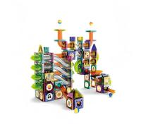 Racocou 349 pièces de Blocs magnétiques à Billes de Toboggan, Jouet de Construction éducatif de tuyaux, Parcours de Billes en 3D Labyrinthe pour garçons et Filles, Cadeau d'anniversaire