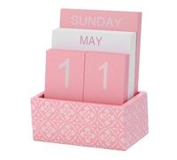 Racocou Calendrier Perpétuel en Bois, Calendrier à Blocs en Bois Massif - Cadeau Perpétuel Réutilisable pour Décoration de Bureau à Domicile - Ornement de Bureau Créatif pour Bureau, Maison ou Café