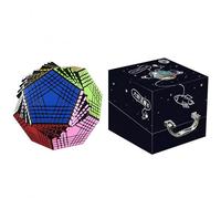 Racocou Cube de Vitesse, 7e, 8e, 9e, 11e, 13e Ordre, dodécaèdre, adapté aux Enfants et aux Adultes, utilisé pour l'éducation, Le soulagement du Stress et l'entraînement logique,Chrome