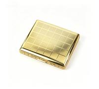 Racocou Étui à cigarettes en métal vintage capacité 20, porte-cigarettes portable, boîte à cigarettes anti-écrasement et étanche à l'humidité pour un usage quotidien et la collection,D'or
