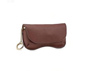 Racocou Étui de protection en cuir pleine fleur rétro (lunettes de soleil, lunettes de vue, lunettes de lecture), pochette de rangement pour lunettes portable,Flesh