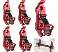Racocou Fixez votre pelle sur porte-toit et benne de camion - Pince en caoutchouc robuste pour tout-terrain, convient aux pelles et haches 0,67" à 1,57" - 6 pièces,Rouge