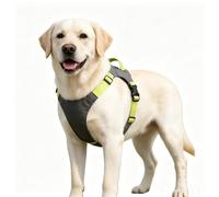 Racocou Harnais Anti-Traction et Anti-Fuite pour Chiens de Petite à Moyenne Taille - Clip Frontal léger et Durable, Soutien de la Poitrine et du Ventre, sans étouffement avec poignée de Levage,Noir,L