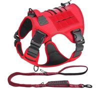 Racocou Harnais anti-traction pour chien avec poignée - Réfléchissant et respirant avec boucles à dégagement rapide - Anneaux de laisse avant et arrière - Pour chiens de petite et moyenne taille