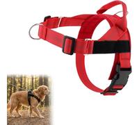 Racocou Harnais Anti-Traction pour Chien - Clip Avant réglable, Gilet Respirant Doux et rembourré, Anneau D Robuste, poignée Solide pour Chiens Petits à Grands,Rouge,XL