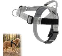Racocou Harnais Anti-Traction pour Chien - Clip Avant réglable, Gilet Respirant Doux et rembourré, Anneau D Robuste, poignée Solide pour Chiens Petits à Grands,Gris,XL