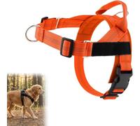 Racocou Harnais Anti-Traction pour Chien - Clip Avant réglable, Gilet Respirant Doux et rembourré, Anneau D Robuste, poignée Solide pour Chiens Petits à Grands,Orange,L