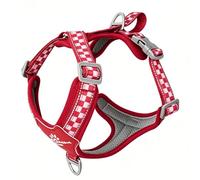 Racocou Harnais pour Chien Ajustable, Anti-Traction et Anti-évasion - Gilet Respirant réfléchissant avec poignée pour Chiens Petits à Grands pour la Promenade et l'entraînement en extérieur,Rouge,XS