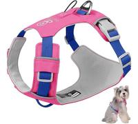 Racocou Harnais pour Chien Anti-Traction à Fixation Avant avec Poche de Suivi Gilet Respirant réglable Anneau en D renforcé et Anneau Utilitaire Léger pour Chiens Petits, Moyens et Grands,Rouge,L