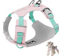 Racocou Harnais pour Chien Anti-Traction à Fixation Avant avec Poche de Suivi Gilet Respirant réglable Anneau en D renforcé et Anneau Utilitaire Léger pour Chiens Petits, Moyens et Grands,Rose,L