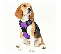 Racocou Harnais pour chien - Harnais anti-traction avec 2 arrêts, poignée de contrôle, réglable, bandes réfléchissantes, design spécialisé de la poitrine pour des promenades sûres en plein air, violet