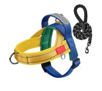 Racocou Harnais pour Chien sans Traction avec Boucle métallique - Points d'attache Avant et arrière pour Un contrôle Facile - Anti-évasion pour promenades et Dressage en extérieur,Jaune,L