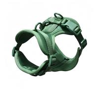 Racocou Harnais pour Chien sans Traction réglable Respirant Gilet Doux Anti-étranglement Anti-échappée pour Chiens Petits Moyens et Grands Marche Dressage extérieur,Vert,L