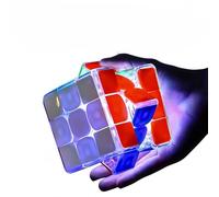 Racocou Luminescent, magnétique, Lumineux la Nuit, 8 Couleurs Lumineuses, Cube Magique 3x3 au Design Attrayant, Jouet de Puzzle éducatif