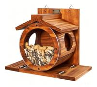 Racocou Nourrisseur pour Écureuils avec Couvercle Relevable en Bois Massif, Grand, Étanche, Durable, Décoratif, pour L'extérieur, Jardin Et Arrière-Cour, Parfait pour Une Utilisation Toute L'année