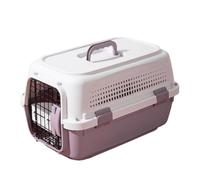 Racocou Nouvelle Cage de Transport pour Animaux en Plastique/Cage de Transport - Capacité de Charge maximale 20 kilogrammes Dimensions 58 x 37 x 34 centimètres Équipée d'une gamelle,Violet