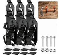 Racocou Support de pelle pour galerie de toit et benne de camion - Collier en caoutchouc renforcé, compatible avec des pelles et haches de 0,67"-1,57", pour véhicule tout-terrain - 6 pièces,Noir