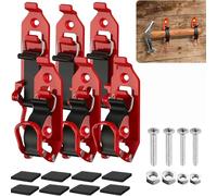 Racocou Support de pelle pour galerie de toit et benne de camion - Collier en caoutchouc renforcé, compatible avec des pelles et haches de 0,67"-1,57", pour véhicule tout-terrain - 6 pièces,Rouge