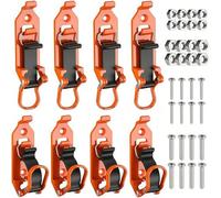 Racocou Support de Pelle pour Porte-bagages et Benne de Camion - Collier en Caoutchouc Robuste pour Véhicule Tout-Terrain, Convient aux Pelles et Haches de 0,67" à 1,57" - 8 Pièces,Orange