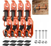 Racocou Support de Pelle pour Porte-bagages et Benne de Camion - Serre-Joint en Caoutchouc Robuste pour Véhicule Tout-Terrain, Convient aux Pelles & Haches 0,67"-1,57" - 8 Pièces,Orange