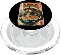 Racoon Eating Ramen Noodles Kawaii Anime Cute Retro Raton laveur PopSockets PopGrip pour MagSafe