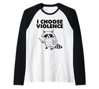 Racoon I Choose Violence Manche Raglan