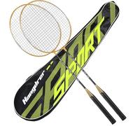 Racquet Badminton - Badminton Professionnel Ensemble pour Adultes | Classes légères pour Le Jeu compétitif, Sports de Cour extérieure, entraînement, Classe de Gym - 2 équipements