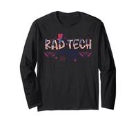 Rad Tech 4th of July Patriotic Radiology Tech USA Flag Desig Manche Longue