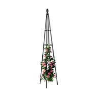 RADAAB Obélisque de Jardin,Colonne autoportante pour rosiers,Support pour Plantes grimpantes Pyramide en métal 90 à 180cm,Treillis pour d'Extérieur, Colonne Rosier, Black (Size : 59"/150cm H)