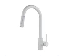 RADAAB Robinet Cuisine Blanc Mitigeur avec Douchette avec Bec extractible, pivotant à 360°, en Acier Inoxydable Massif,Blanc