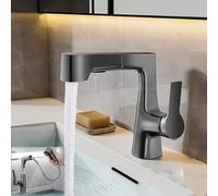 RADAAB Robinet Cuisine douchette Blanc avec 2 Modes de Jet-Height Adjustable Robinet，Rotation à 360° - avec tête de pulvérisation extractible，Robinet pour Cuisine ou Salle de Bain (Color : Gray)