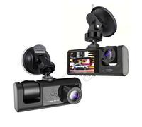 Radar recul Voiture Dash Cam 1080P Enregistreur vidéo de Voiture avec Vision Nocturne IR Enregistrement en Boucle et écran IPS 2" 1080P 3 caméras Boîte Noire Capteur Radar recul