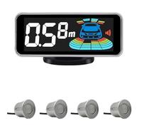 Radar recul Voiture Kit capteurs stationnement Radar Multiple rétro-éclairage système d'affichage LED Parktronic moniteur sauvegarde Assistant Capteurs stationnement(Silver sensors,8 sensors)